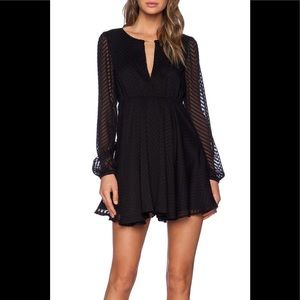 Lovers + Friends Lana Black textured revolve dress